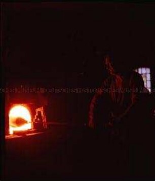 Glasbläsertradition in Lauscha, Thüringen: Glasofen