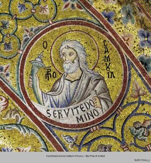 Mosaikprogramm : Hauptapsis, Chor : Apsisbogen: Immanuel und Propheten