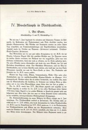 IV. Abwehrkämpfe in Nordfrankreich