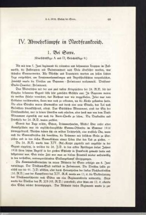 IV. Abwehrkämpfe in Nordfrankreich