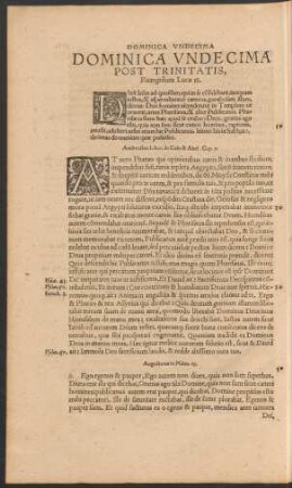 Dominica Undecima Post Trinitatis ...