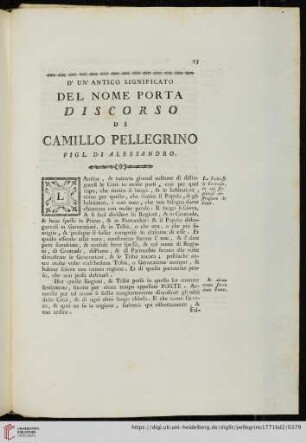 D' un' antico significato del nome porta