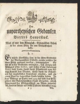 Der unpartheyischen Gedanken. Viertes Hauptstuck