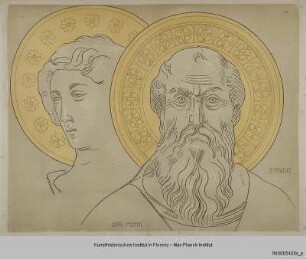 Kopf eines Engels und des Heiligen Paulus (aus der Maestà von Lippo Memmi in San Gimignano)