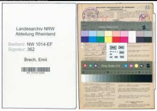 Entnazifizierung Emil Brech , geb. 13.10.1908 (Angestellter)