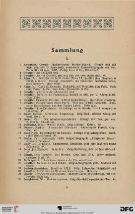 Sammlung I. (Nr. 1-223)