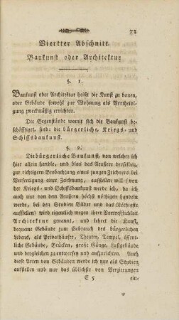 Vierter Abschnitt. Baukunst oder Architektur