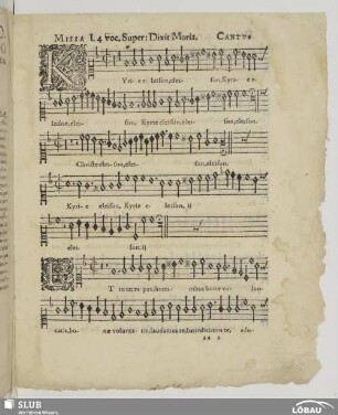 Missa I. 4 voc. super: Dixit Maria