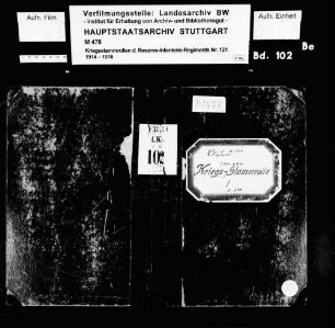 Kriegsstammrolle der 4. Feldkompanie