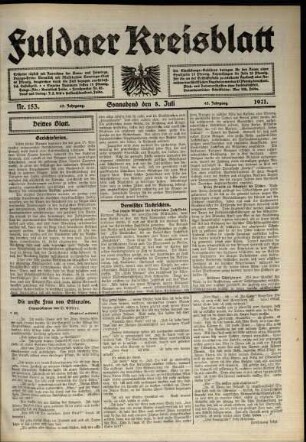 Dritte Ausgabe vom Samstag, den 08. Juli 1911.
