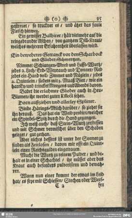 Ein bewehrtes Getranck vor den Scharbock und Glieder-Schmertzen