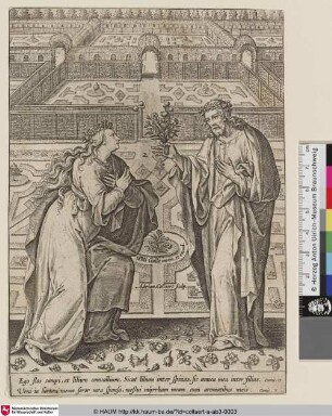 [TChrist and his Bride Ecclesia in a Garden; Christus und die Personifikation der Kirche]