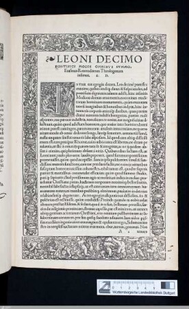 Leoni Decimo Pontifici modis omnibus summo