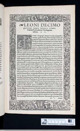 Leoni Decimo Pontifici modis omnibus summo