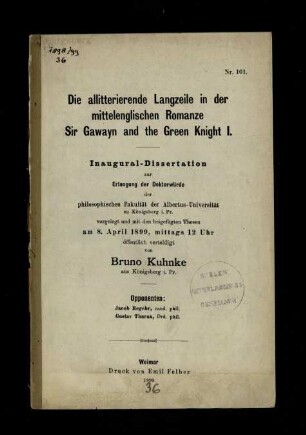 Die allitterierende Langzeile in der mittelenglischen Romanze Sir Gawayn and the Green Knight