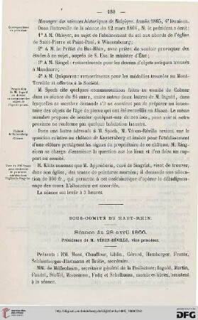 Sous-comité du Haut-Rhin: séance du 28 avril 1866