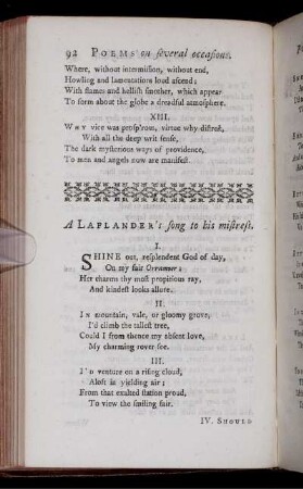 A Laplander's song to his mistress