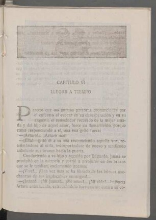 Capítulo VI - Llegar a tiempo