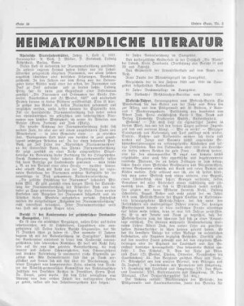 Heimatkundliche Literatur.