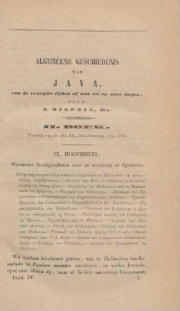 Algemeene geschiedenis van Java, van de vroegste tijden af aan tot op onze dagen, door J. Hageman, JCz. II. Boek
