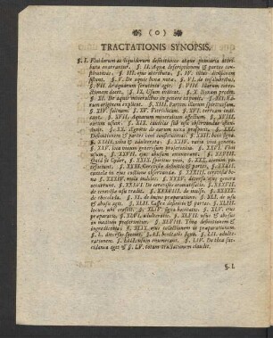 Tractationis Synopsis