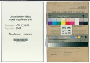 Entnazifizierung Heinrich Moellmann , geb. 01.08.1904 (Angestellter)
