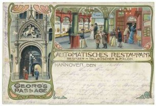 Postkarte Automatisches Restaurant
