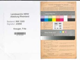 Entnazifizierung Fritz Kreuger, geb. 16.12.1896 (Bueroangest.)