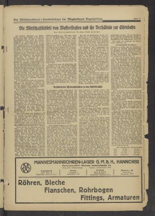 Die Wirtschaftlichkeit von Wasserstraßen und ihr Verhältnis zur Eisenbahn