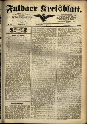 Zweite Ausgabe vom Freitag, den 11. Februar 1910.