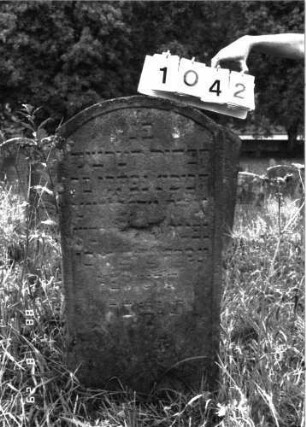 Grabstein 1042 (Index: 100098964) Maße HxBxT: 112x51x11 cm: Grabstein 1042