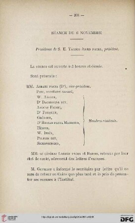 Séance du 6 novembre