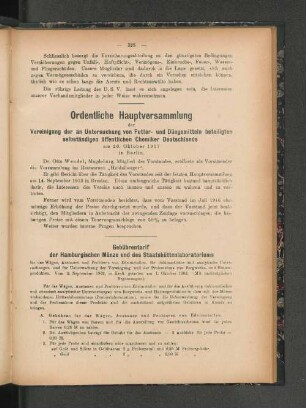 Ordentliche Hauptversammlung.