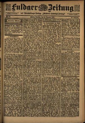 Zweite Ausgabe vom Dienstag, den 24. Dezember 1901.
