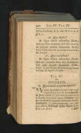 Tit. IV. De Iniuriis.