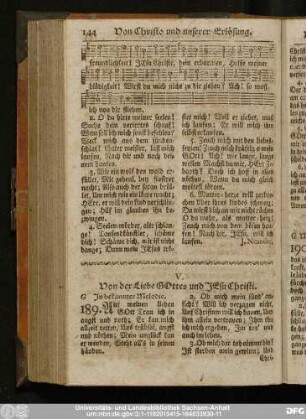 V. Von der Liebe Gottes und Jesu Christi.