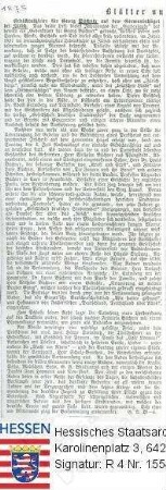 Büchner, Georg, Dr. phil. (1813-1837) / Bericht der Unterhaltungszeitschrift 'Die Gartenlaube' über die Büchner-Feier in Zürich