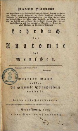 Lehrbuch der Anatomie des Menschen, 3