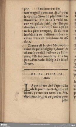De La Ville De Mets