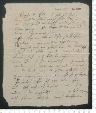 Brief von Adelbert von Chamisso an Friedrich de La Motte- Fouqué