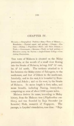 Chapter IV. Malacca. - ...