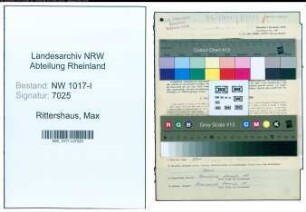 Entnazifizierung Max Rittershaus , geb. 12.11.1884 (Fabrikant)