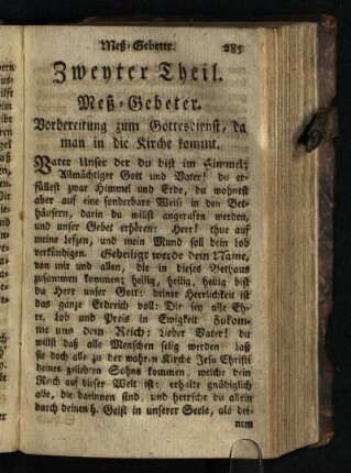 Zweyter Theil: Meß-Gebeter