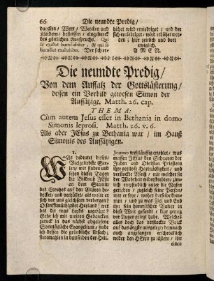 66-73, Die neundte Predig