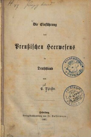 Die Einführung des preußischen Heerwesens in Deutschland