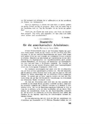 Staatshilfe für die amerikanischen Arbeitslosen