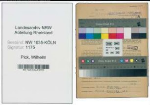 Entnazifizierung Wilhelm Pick , geb. 28.02.1901 (Bergarbeite)