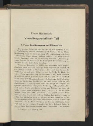 1. Fuldas Bevölkerungszahl und Flächeninhalt.