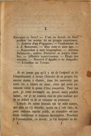 Histoire de ma vie, 1