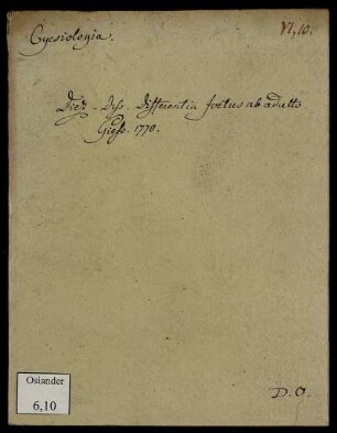 Dissertatio Inauguralis Medica Ideam Generalem Differentiae Fetus Ab Adulto Sistens